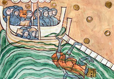 A Drowning Viking, Possibly Olav Trygvason of Norway at the Battle of Svold by Anglo Saxon